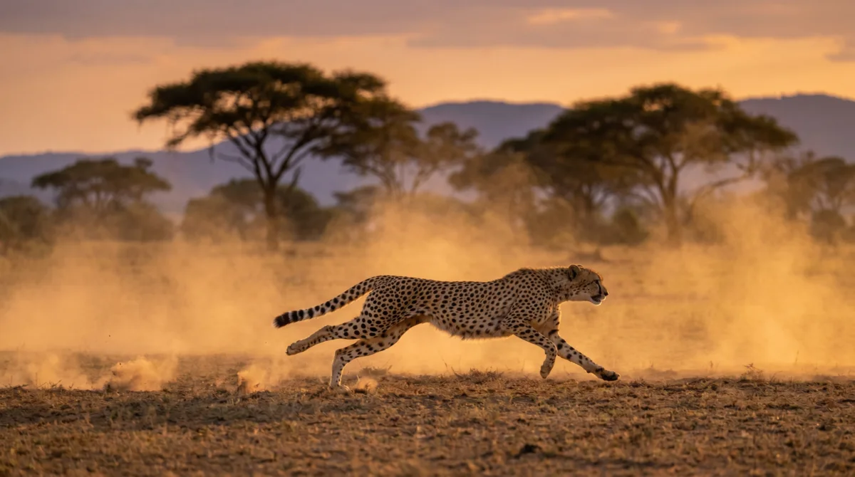 A cheetah on the savanna