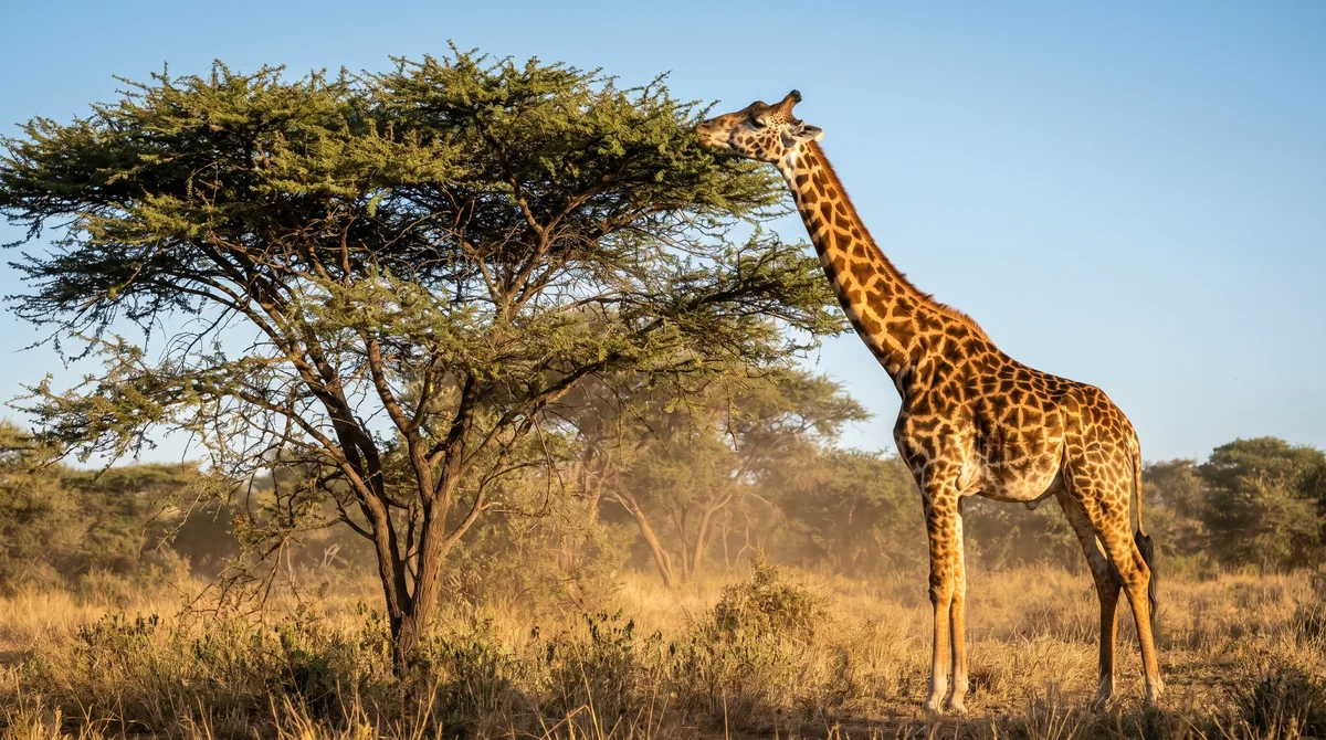 A giraffe on the savanna